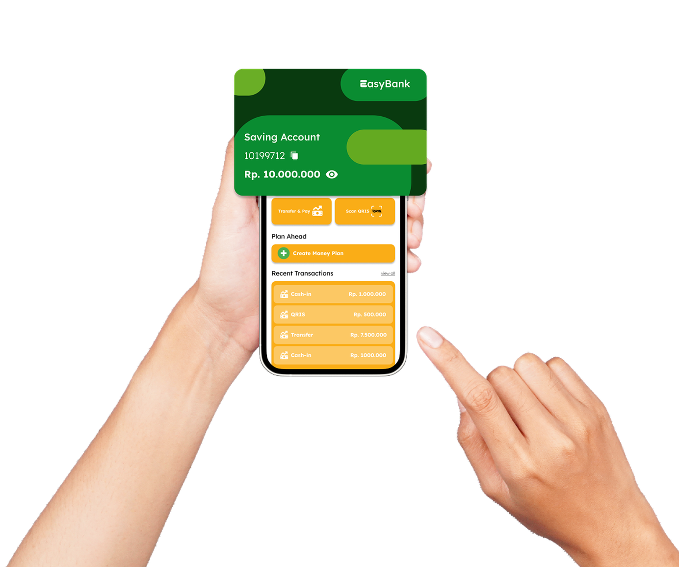 EasyBank app on phone