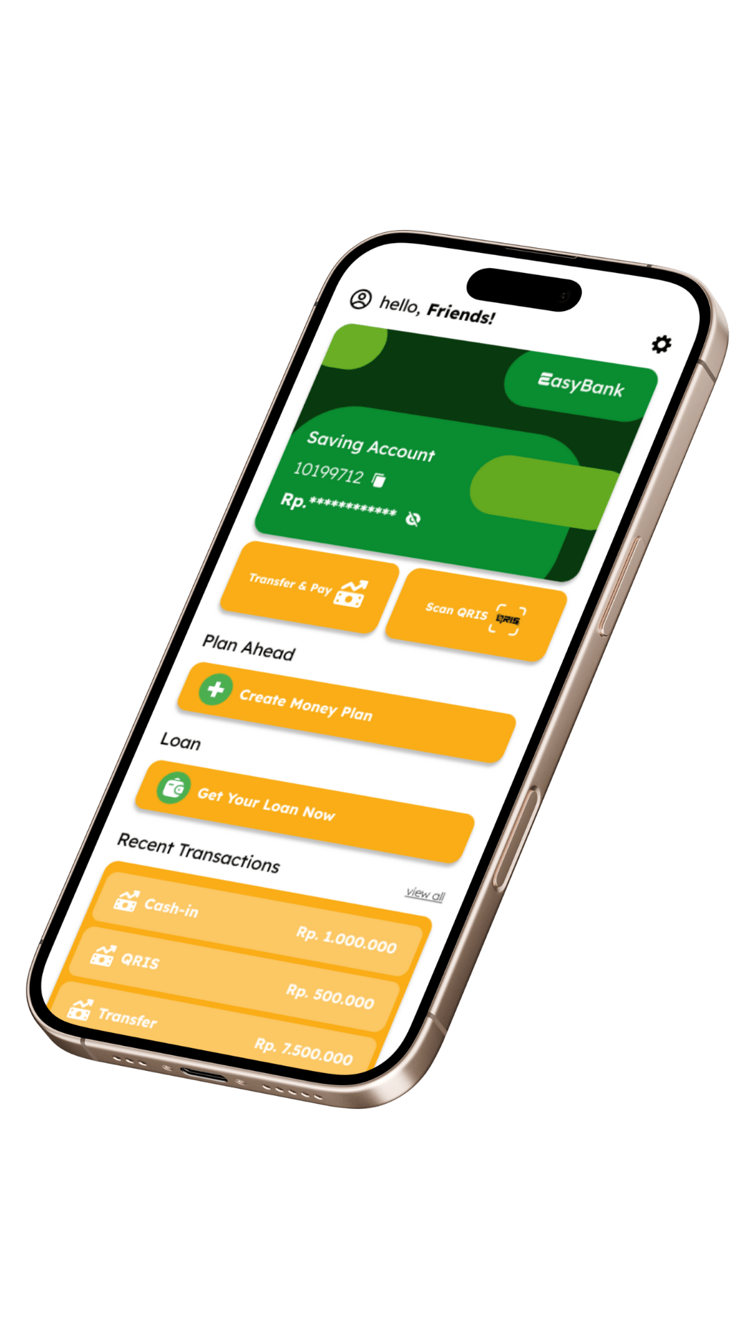 Mockup ponsel miring